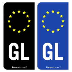 Autocollant plaque d'immatriculation GL Groenland - Identifiant Européen