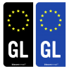 Autocollant plaque d'immatriculation GL Groenland - Identifiant Européen