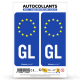 Autocollant plaque d'immatriculation GL Groenland - Identifiant Européen