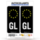 Autocollant plaque d'immatriculation GL Groenland - Identifiant Européen