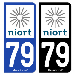 Autocollant plaque immatriculation 79 Niort - Ville