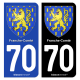 Autocollant plaque d'immatriculation 70 Franche-Comté - Armoiries
