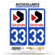 Autocollant plaque immatriculation 33 Gironde - Département