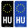 Autocollant plaque immatriculation HU Hongrie - Identifiant Européen