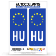 Autocollant plaque immatriculation HU Hongrie - Identifiant Européen