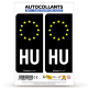 Autocollant plaque immatriculation HU Hongrie - Identifiant Européen