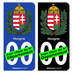 Autocollant plaque immatriculation Hongrie - Armoiries