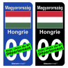 Autocollant plaque immatriculation Hongrie - Drapeau