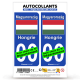 Autocollant plaque immatriculation Hongrie - Drapeau