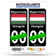 Autocollant plaque immatriculation Hongrie - Drapeau