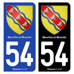 Autocollant plaque immatriculation 54 Meurthe-et-Moselle - Armoiries