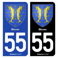 Autocollant plaque immatriculation 55 Meuse - Armoiries