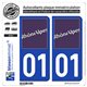 Jeu de 2 Stickers pour plaques d'immatriculation auto - Modèle : 01 Rhône-Alpes - LogoType