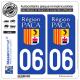 Jeu de 2 Stickers pour plaques d'immatriculation auto - Modèle : 06 PACA - LogoType