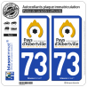 2 Autocollants plaque immatriculation Auto 73 Albertville - Pays