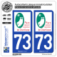 2 Autocollants plaque immatriculation Auto 73 Chartreuse - Parc Naturel Régional