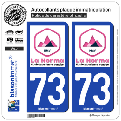 2 Autocollants plaque immatriculation Auto 73 La Norma - Station