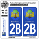 2 Autocollants plaque immatriculation Auto 2B Saint-Florent - Armoiries
