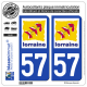 2 Autocollants plaque immatriculation Auto 57 Lorraine - LogoType