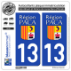 2 Autocollants plaque immatriculation Auto 13 PACA - LogoType