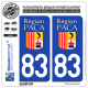 2 Autocollants plaque immatriculation Auto 83 PACA - LogoType