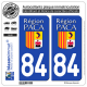 2 Autocollants plaque immatriculation Auto 84 PACA - LogoType