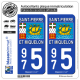 2 Autocollants immatriculation Auto 975 Saint-Pierre et Miquelon - Drapeau