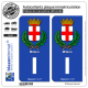 2 Autocollants plaque immatriculation Auto I Milan Armoiries - Identifiant Européen