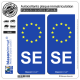 2 Autocollants plaque immatriculation Auto SE Savoie - Identifiant Européen