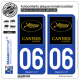 2 Autocollants plaque immatriculation Auto 06 Cannes - Festival