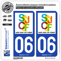 2 Autocollants plaque immatriculation Auto 06 Saint-Jean-Cap-Ferrat - Tourisme