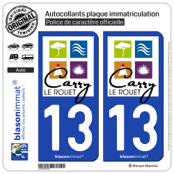 2 Autocollants plaque immatriculation Auto 13 Carry-le-Rouet - Commune