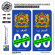2 Autocollants plaque immatriculation Auto : Maroc - Armoiries