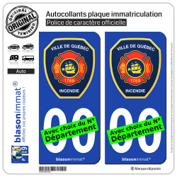 2 Autocollants plaque immatriculation Auto : Québec - SPCI