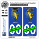 2 Autocollants plaque immatriculation Auto : Turin Ville - Armoiries