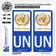 2 Autocollants plaque immatriculation Auto UN United Nations