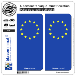 2 Autocollants plaque immatriculation Auto : Incognito - Européen