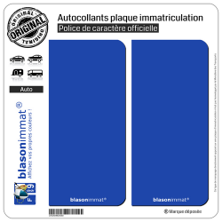 2 Autocollants plaque immatriculation Auto : Incognito - Français