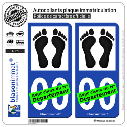 2 Autocollants plaque immatriculation Auto : Pieds-Noirs