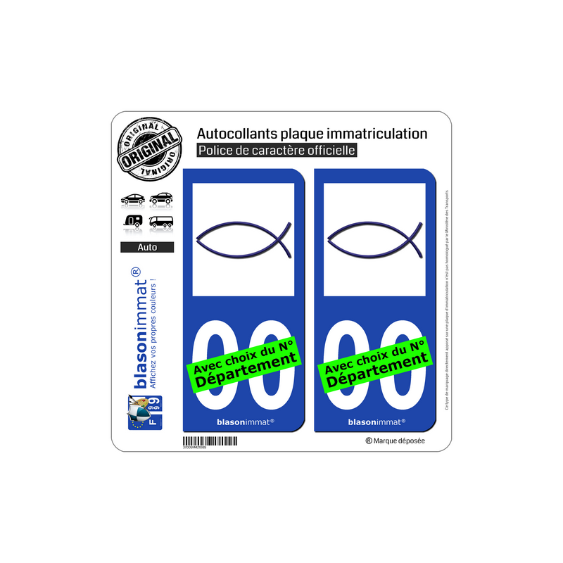 Auto Motorrad Teile Communaute Chretienne 2 Autocollants Plaque Immatriculation Auto L Ichtus Hunde Nachhilfe