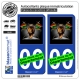 2 Autocollants plaque immatriculation Auto : Lion Reggae
