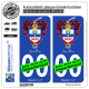 2 Autocollants plaque immatriculation Auto : Jean Bart - Armoiries
