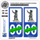 2 Autocollants plaque immatriculation Auto : Jean Bart - Statue