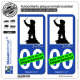 2 Autocollants plaque immatriculation Auto : Jean Bart - Silouhette