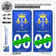 2 Autocollants plaque immatriculation Auto : Jeanne d'Arc - Armoiries