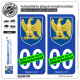 2 Autocollants plaque immatriculation Auto : Napoléon 1er - Blason