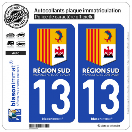 Autocollant Stickers plaque d'immatriculation DEPARTEMENT 06 REGION PACA 