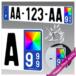 En Plaque d'immatriculation Plexi