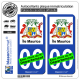 2 Autocollants plaque immatriculation Auto : Ile Maurice - Armoiries