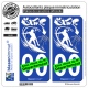 2 Autocollants plaque immatriculation Auto : Surfeur - White